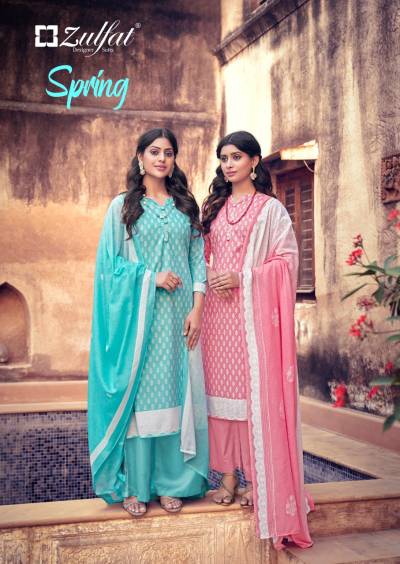 Spring By Zulfat Designer Fancy Pure Cotton Summer Wear Salwar Kameez Collection